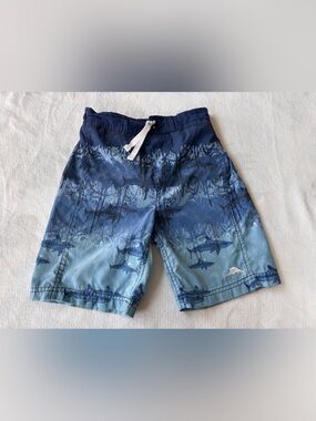Tommy Bahama Boys Size 6 Shark Swim Trunks Blue Board Shorts